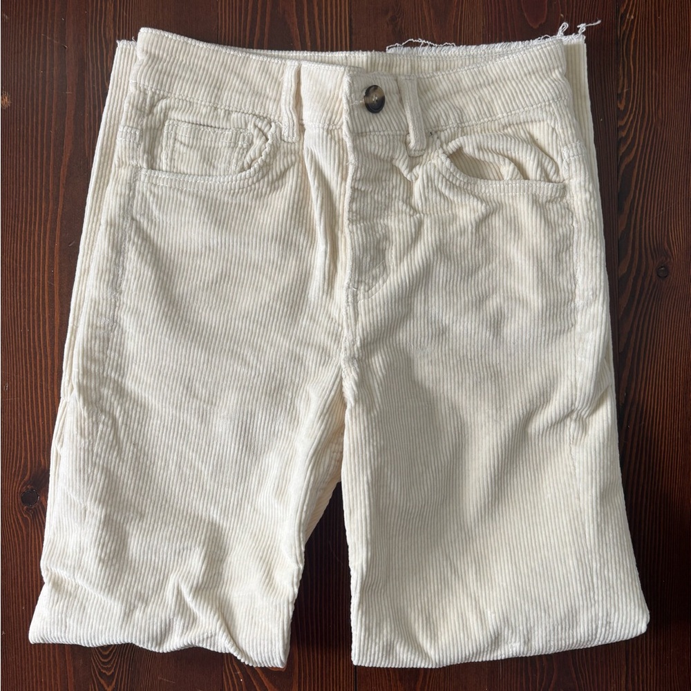 H&M Cream Corduroy Trousers